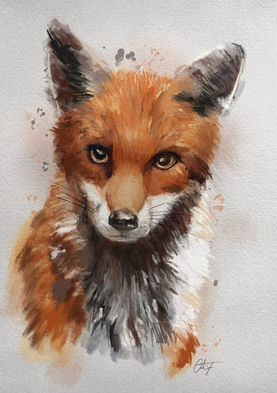 Digital painting of a fox animal art animal painting digital digital art digital painting fox procreate procreate painting