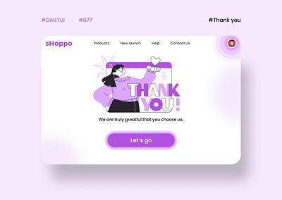 DailyUI Day077 - Thank you dailyui dailyui077 dailyuichallenge design feedback figma learning thankyou ui uidesign uiux uiuxdesigner userexperiencedesigner userinterfacedesign webdesign webpage welcome