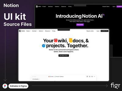 Make Notion UI your own branding creativity design figma free interface kit movkup notion notion ai product productivity redesign template ui ui design ui kit ui ux website workspace