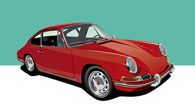 Illustration of a classic Porsche car art car artwork illustration illustrator porsche vector
