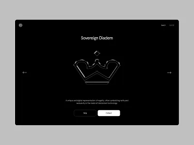 Product/objects carousel arrows buttons carousel crown dark ui design desktop insipiration interaction landing page minimal minimalism navigation nft object presentation ui ux web design website