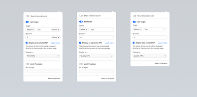 Target Setting Configuration Panel