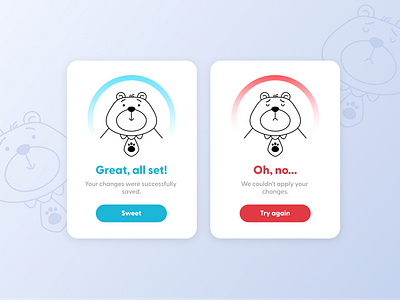 Flash Message UI app design art bear chracter dailyui flash message illustration popup ui user interfacce ux