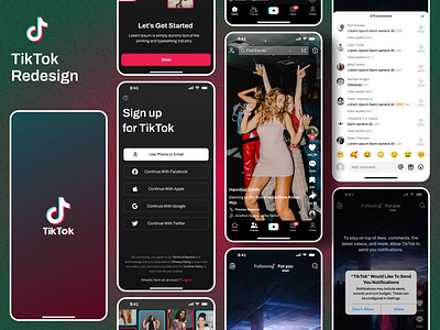 TikTok App Redesign ios mobile app ui
