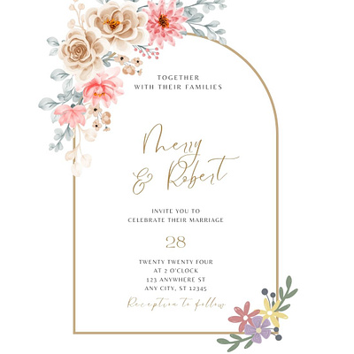 Botanical Wedding Invitation Bundle vintage