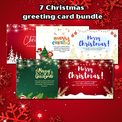 7 Christmas Greeting Card Bundle tree