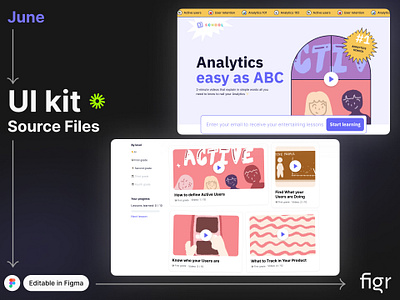Make June UI your own analytics branding design editable figma free interface june kit landing page mockup product product desgining template ui ui ux user interface web design webapp website