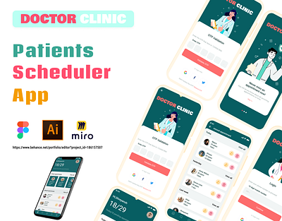 doctor clinic Patients Scheduler App branding design graphic design illustration logo pattern typography ui ui ux ux vector