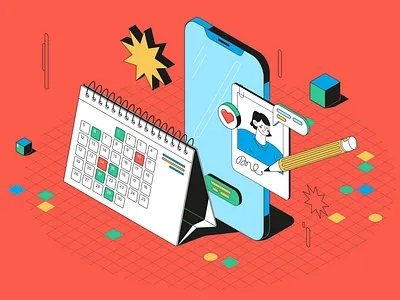 Calendar corporate design graphic design illustration isometric office vector