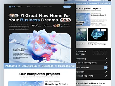🚀AI SaaS.agency Website Design 3d ai ai 3d artificial intelligence business landing landing page saas saas design saas landing saas service saas web ui ui design uiux website website for saas