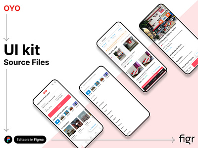 Make OYO UI your own airbnb booking branding design editable figma free hotel hotel listing app interface design kit mockup oyo redesign template ui ui kit ui ux user interface website