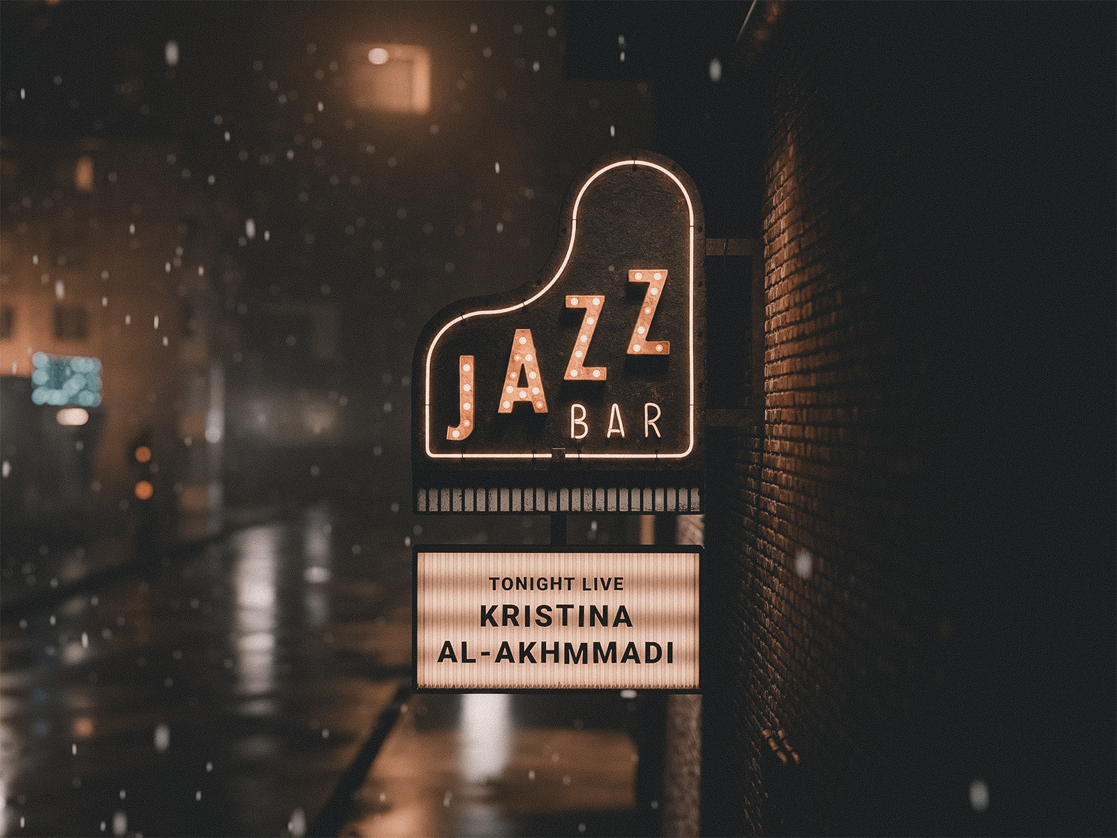 Jazz Bar Neon Sign 3d animation bar blender branding cinema 4d design environment design illustration jazz logo