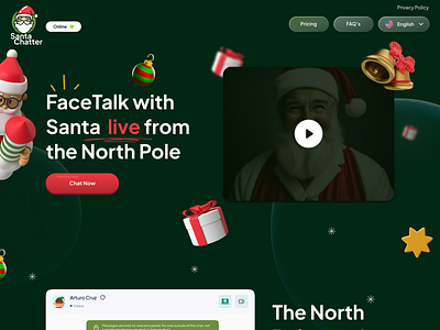 SantaChatter chat christmas dominican republic facetalk landing page north pole product design santa claus