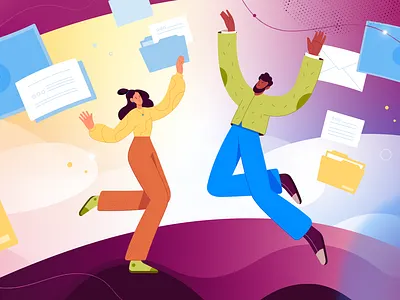 Indicators for the year. Explanatory video animation character design flat girl graphic design ill illustration motion graphics ui vector