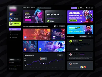 Game Launcher Dashboard community platform crm dashboard crypto dashboard esports app esports dashboard esports website fanbase app fanbase platform fandom platform game marketplace game platform gaming app gaming dashboard gaming website influencer marketing platform p2p marketplace saas dashboard saas website web3 gaming