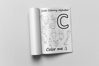 Coloring Page Book for Kids with Alphabet alphabet animals cactus camel cat caterpillar cheetah cherry chicken children coloring book coloring page cute edctae game kids kwii letter study