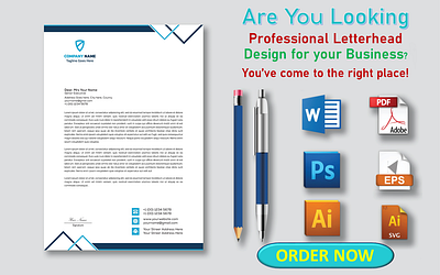 I will professional letterhead, Business card and stationery banner branding business card design businesscards businessletterhead companyletterhead corporatestationery design fiverr flyerdesign graphic design illustration letterhead letterheaddesign logo motion graphics professionaldesign stationery stationerydesign visitingcards