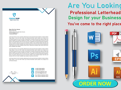 I will professional letterhead, Business card and stationery banner branding business card design businesscards businessletterhead companyletterhead corporatestationery design fiverr flyerdesign graphic design illustration letterhead letterheaddesign logo motion graphics professionaldesign stationery stationerydesign visitingcards