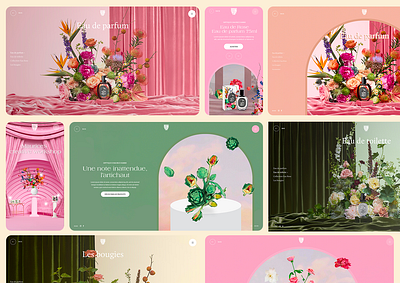 Diptyque - Unleash The Rose accessories ark bouquet catalog categories page diptyque ecommerce elegant flowers fragrance interaction interface landing page mobile parallax pastel perfume product page responsive ui design