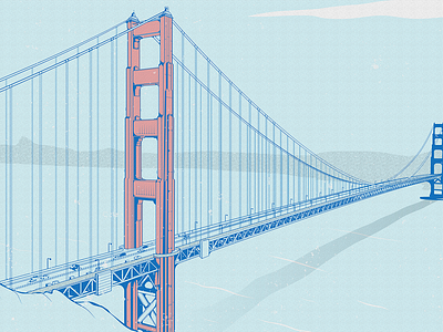 Golden Gate Bridge adobe illustrator america blue bridge design golden gate golden gate bridge graphic design illustration san francisco usa vector wacom