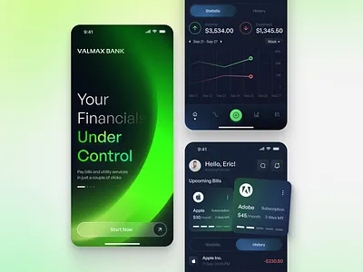 Volmax Bank - Finance Mobile App android app design application design arounda bank app banking app cash design finance app ios ios app ios app design mobile app mobile app design mobile interface mobile ui money transfer app ui uiux ux