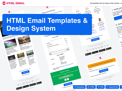 HTML Email Templates + Design System email email templates figma free gmail html klaviyo litmus mailchimp outlook password receipt responsive shopify template ui kit