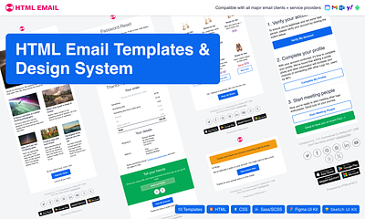 HTML Email Templates + Design System email email templates figma free gmail html klaviyo litmus mailchimp outlook password receipt responsive shopify template ui kit