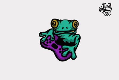 Frog Gamer Logo amphibian console controller frog froggy game gamer gaming gaminggalaxy joystick nature pixel play virtual