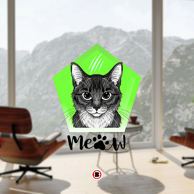 meow logo cat design graphic design illustration logo logos