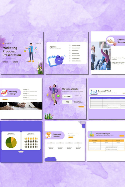 3D Presentation Design Template About Marketing Business book