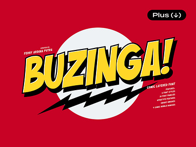 Buzinga! — Comic Layered Font comic comics design download font fun geek lettering nerdy pixelbuddha pop superhero typeface typography