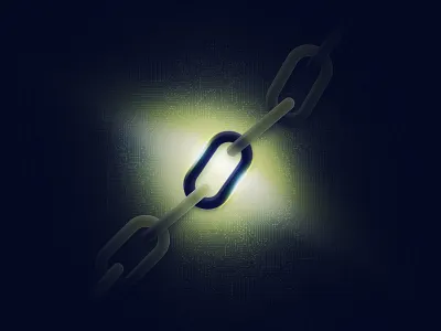 Graphic for a blog post ⛓️ api blog chain dark glow graphic design illustration link management marketing media post social transparency weak