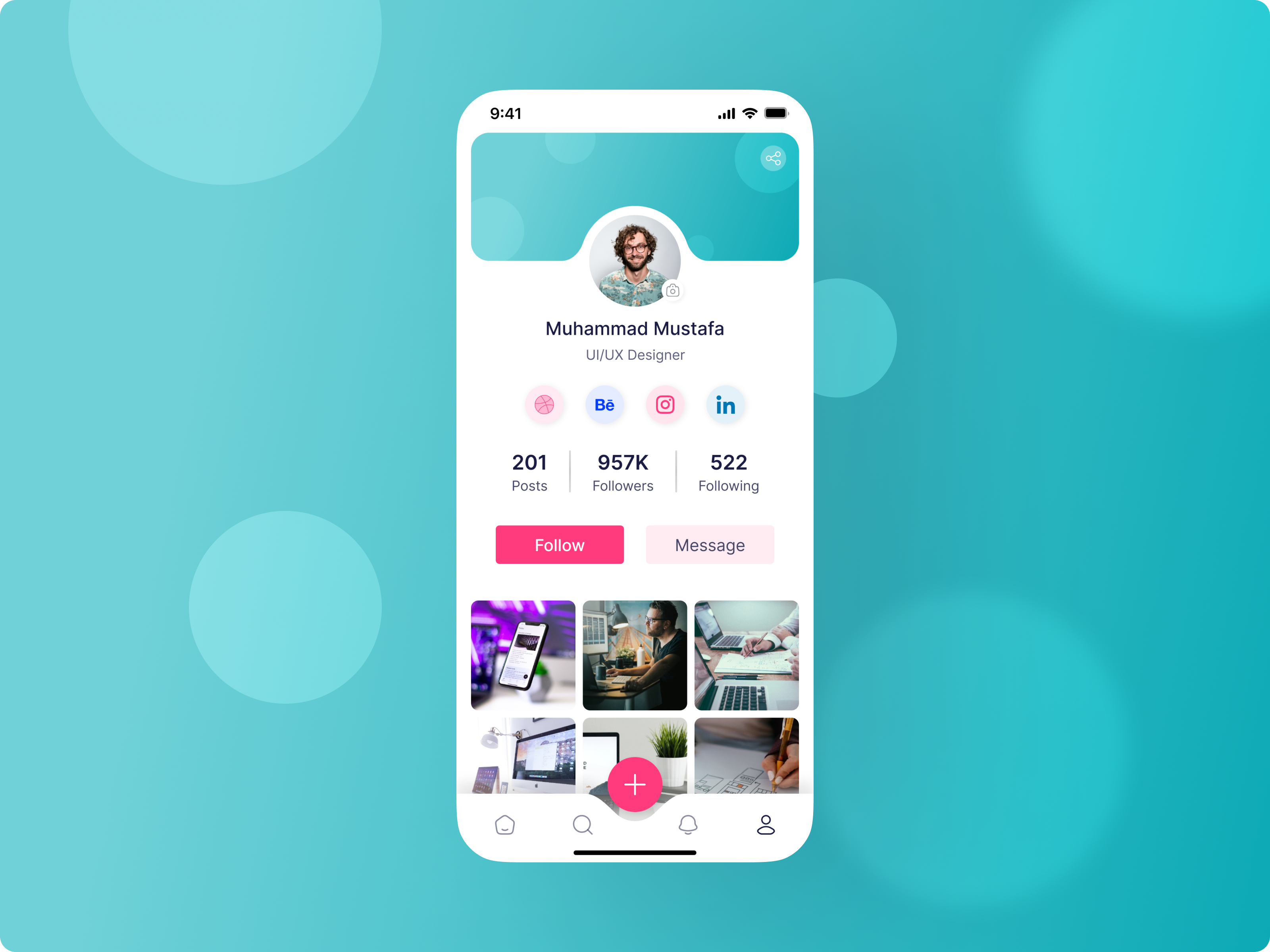 Example of Daily UI Challenge 06 User Profile Screen