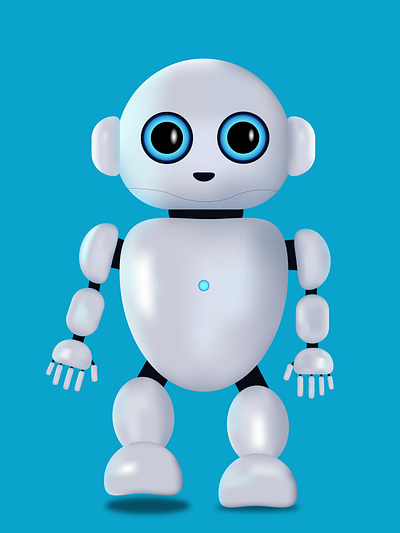 Cute robot assistant adobe illustrator assistant cute illustration network robot