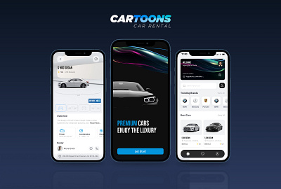 CARTOONS - Car Rental App 3d 3d ui app ui booking mobile rent app rent car rental ui uiux