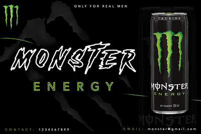 Monster Energy Poster Design | Photoshop branding graphic design ui