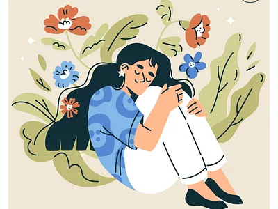 flowers flower flowers girl hug yourself sleep