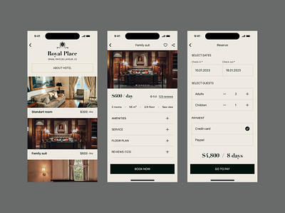 Luxury hotels branding components design design library figma graphic design holel luxury mobile application prototype typography ui