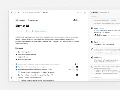 Kitemaker work item detail product design saas ui user interface