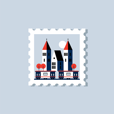 Envelope stamp. design graphic design illustration vector