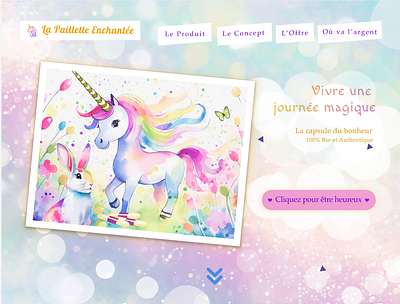 Landing Page : La Paillette Enchantée animation design graphic design landing page licorne ui ux