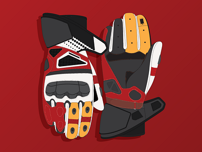 MOTORBIKE GLOVES graphic design mockup motorbiker accessories product design technical drawing
