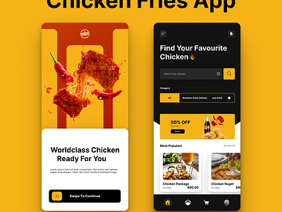 Chicken Fries App app app design breakfast chicken chicken fries design food fries graphic desgin graphics design nugget sale ui ux