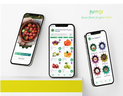 FARMZY - from farm to your door app design design graphic design logo mobileapp prototyping typography ui uiux design ux vector