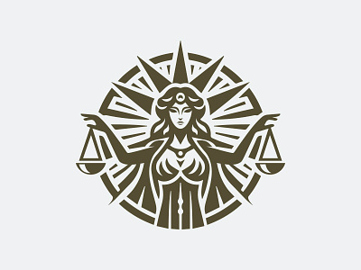 The Goddess of Justice branding graphic design logo