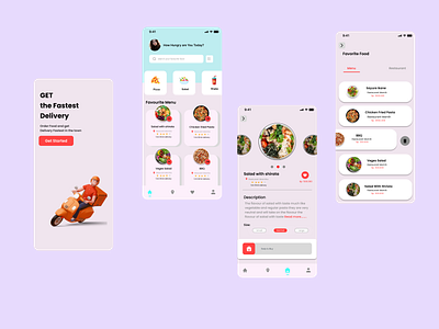 Food Delivery App app mockups food food odering graphic design ui