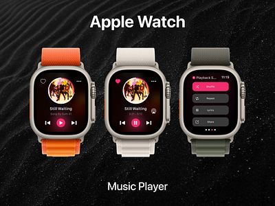 Apple Watch Music Player UI Design apple applewatch music musicplayer smartwatch ui uidesign watchos