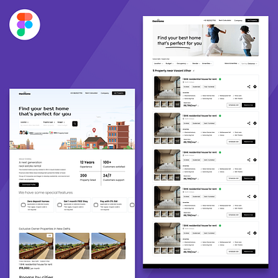 Real Estate Home Page figma landing page product design realestate ui ui ux user interface ux