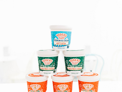 Yoder's Southern Creamery - Christmas Ice Cream Packaging adobe adobe illustrator branding christmas christmas container christmas design christmas packaging containers graphic design ice cream ice cream container ice cream packaging logo logo design package design packaging packaging design scenery scenic packaging snow