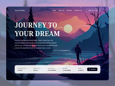 Responsive Web Design for Travel & Tourism booking design figma hero screen illustration minimal mobile site tourism traveling ui ui design ux web design